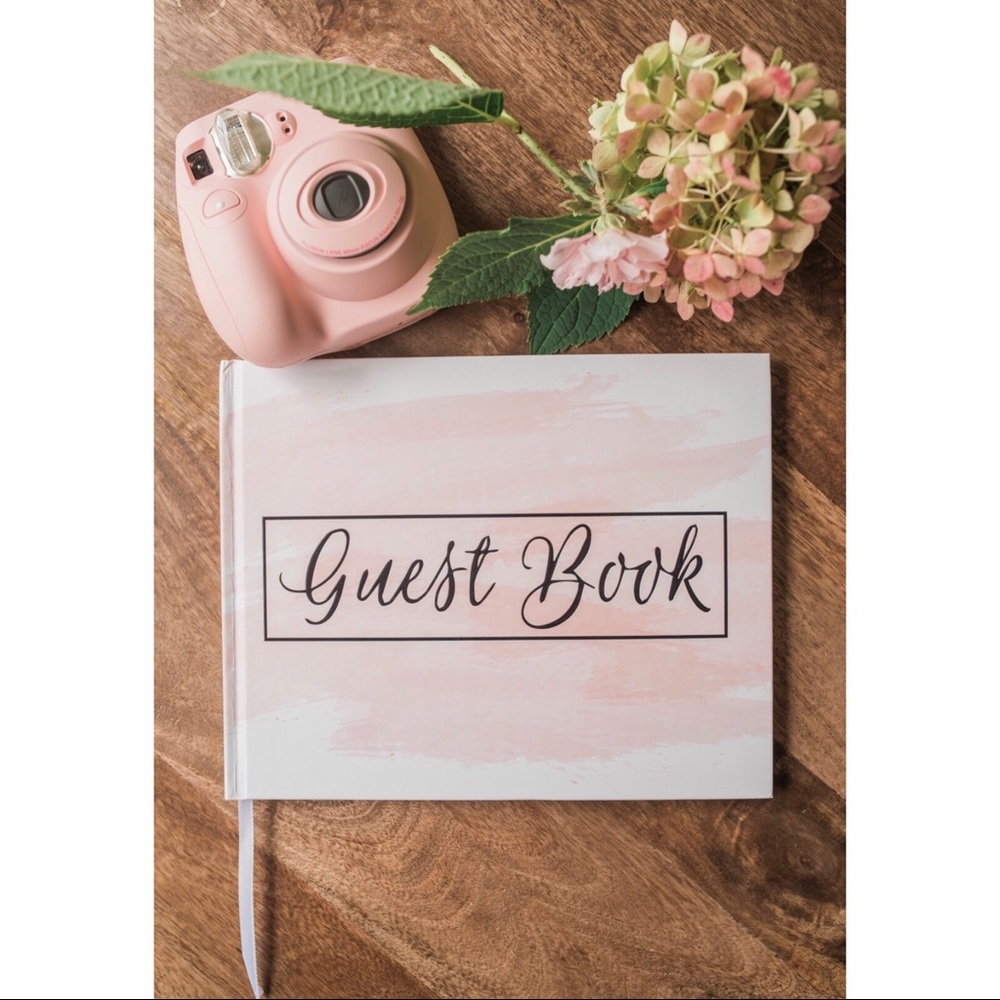 New pink blush GUESTBOOK for weddings baby showers